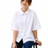 Рубашка школьная oversize для девочки с коротким рукавом
