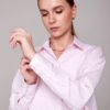 Женская удлинённая рубашка в розовую полоску