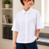Рубашка школьная oversize для девочки с коротким рукавом