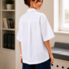 Рубашка школьная oversize для девочки с коротким рукавом