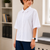 Рубашка школьная oversize для девочки с коротким рукавом