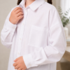 Белая школьная рубашка oversize для девочки