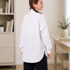 Белая школьная рубашка oversize для девочки